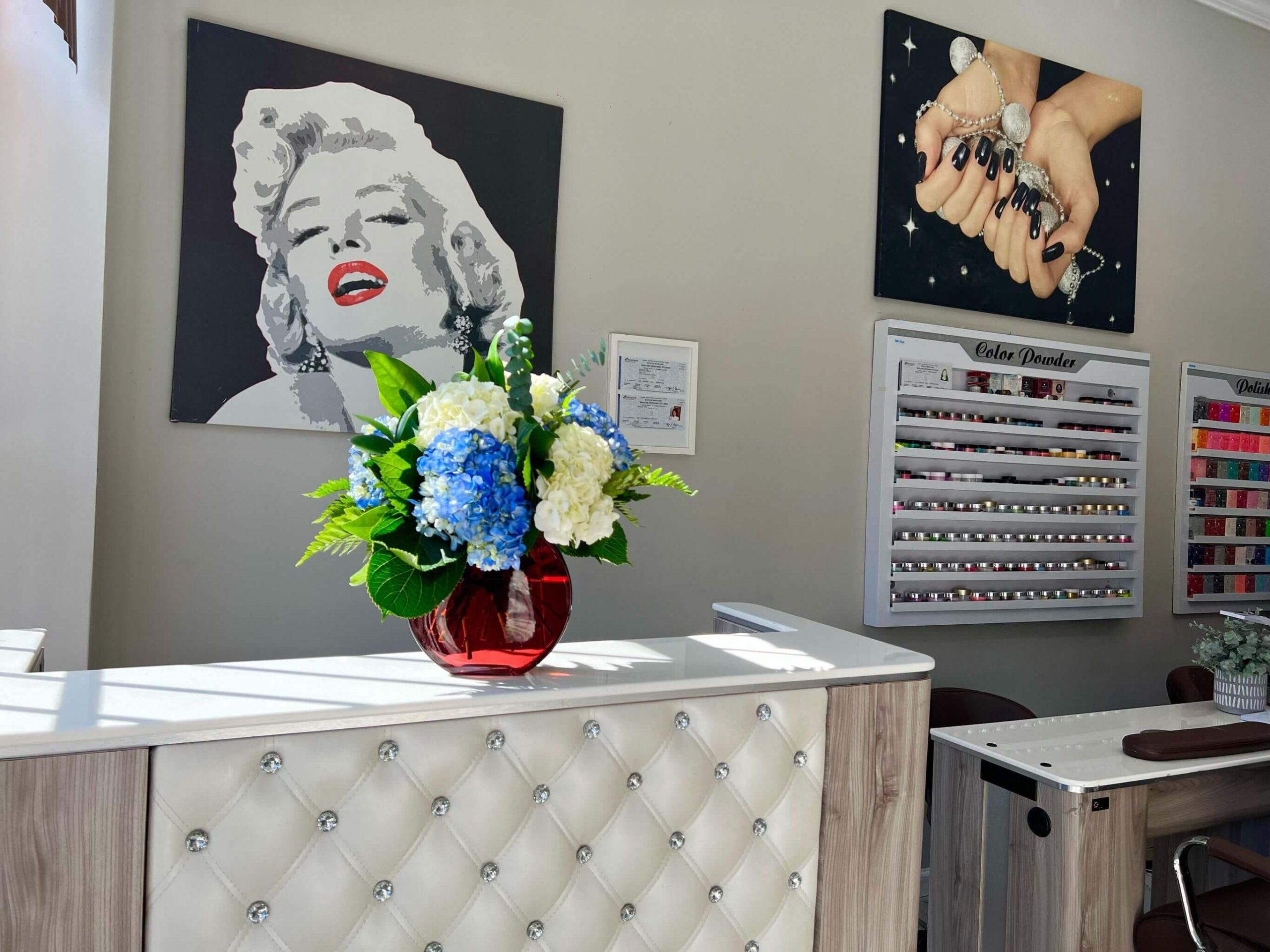 Reception area at Aaliyah’s Beauty Salon